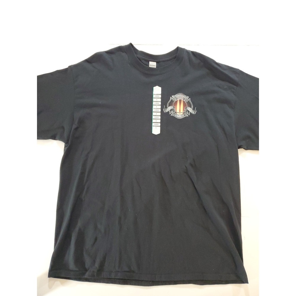 9/11 Firefighter Tribute Shirt Never Forget Bravery Honor Sacrifice‎ Black 2XL